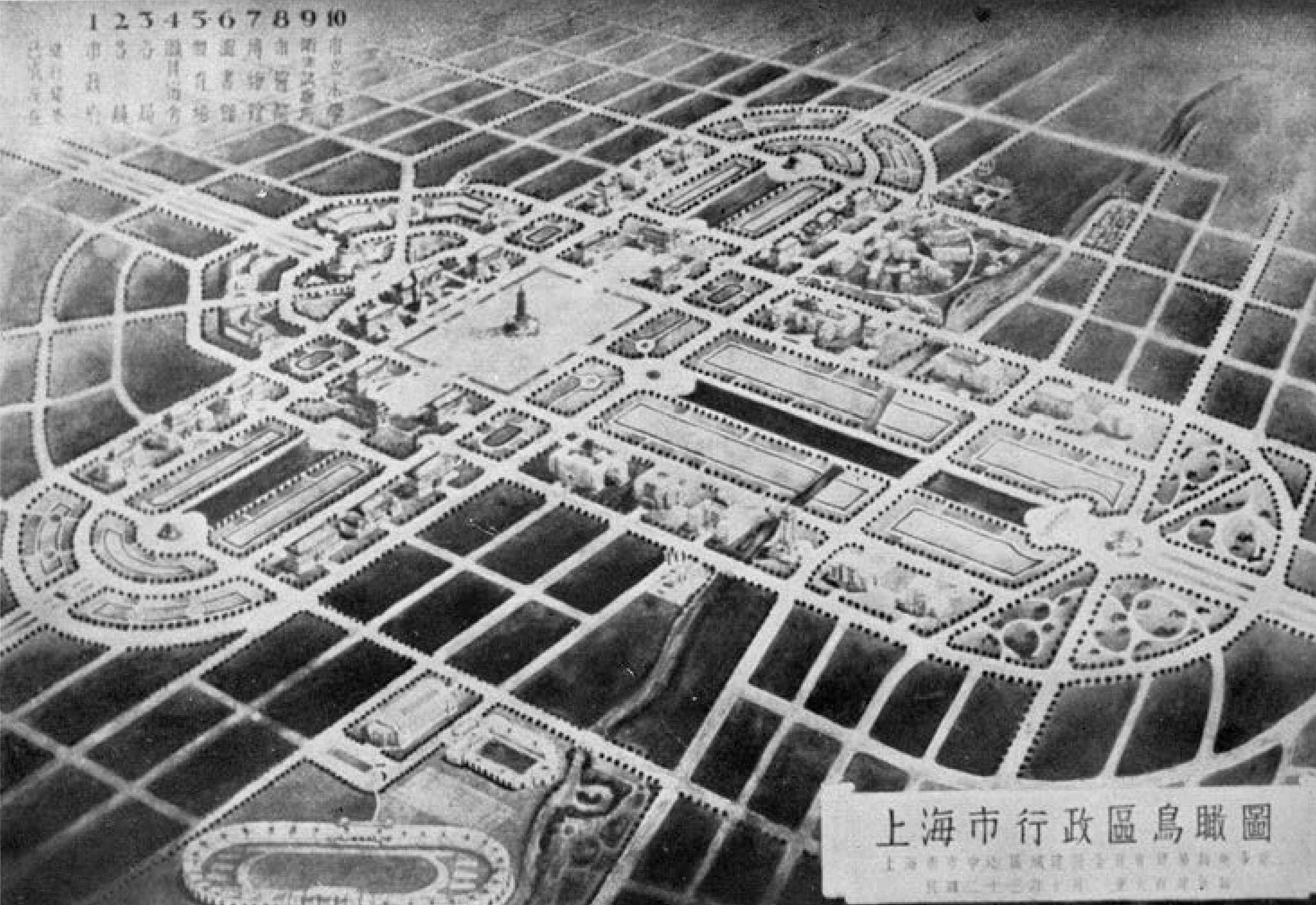 旧上海特别市行政区鸟瞰