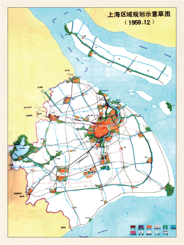 上海区域规划示意草图（1959年）