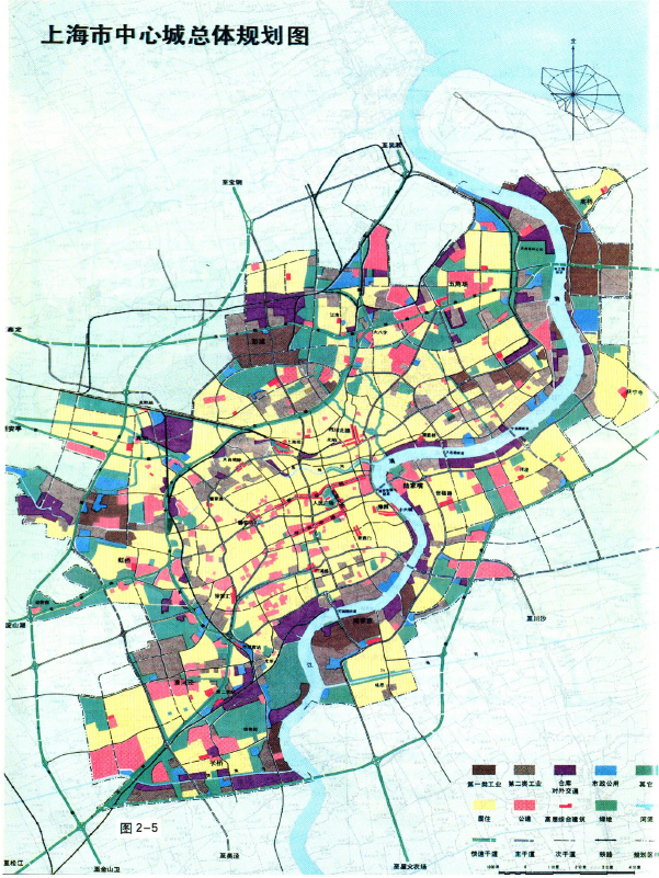 上海市中心城总体规划图（1986年）